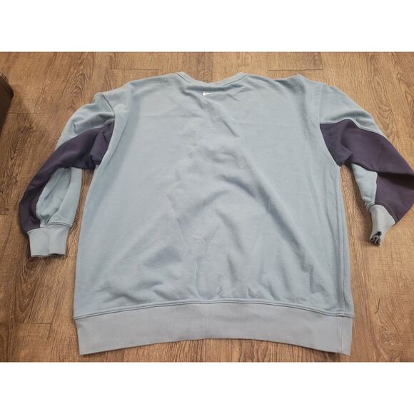 Nike Dri-Fit Blue Cerulean Long Sleeve Fleece Training Sweatshirt Crewneck Med - Picture 4 of 5
